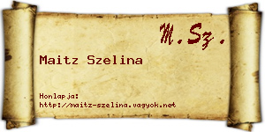 Maitz Szelina névjegykártya